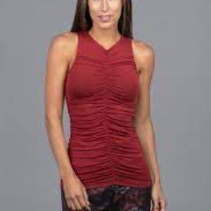 Kira Grace  Size M (8-10) - NWT - LUXE HIGH-NECK TANK: BRICK RED